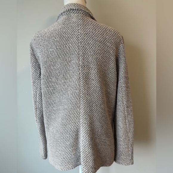 Betty Barclay Grey Tweed Knit Blazer Classic Two-Button Jacket - Picture 4 of 9
